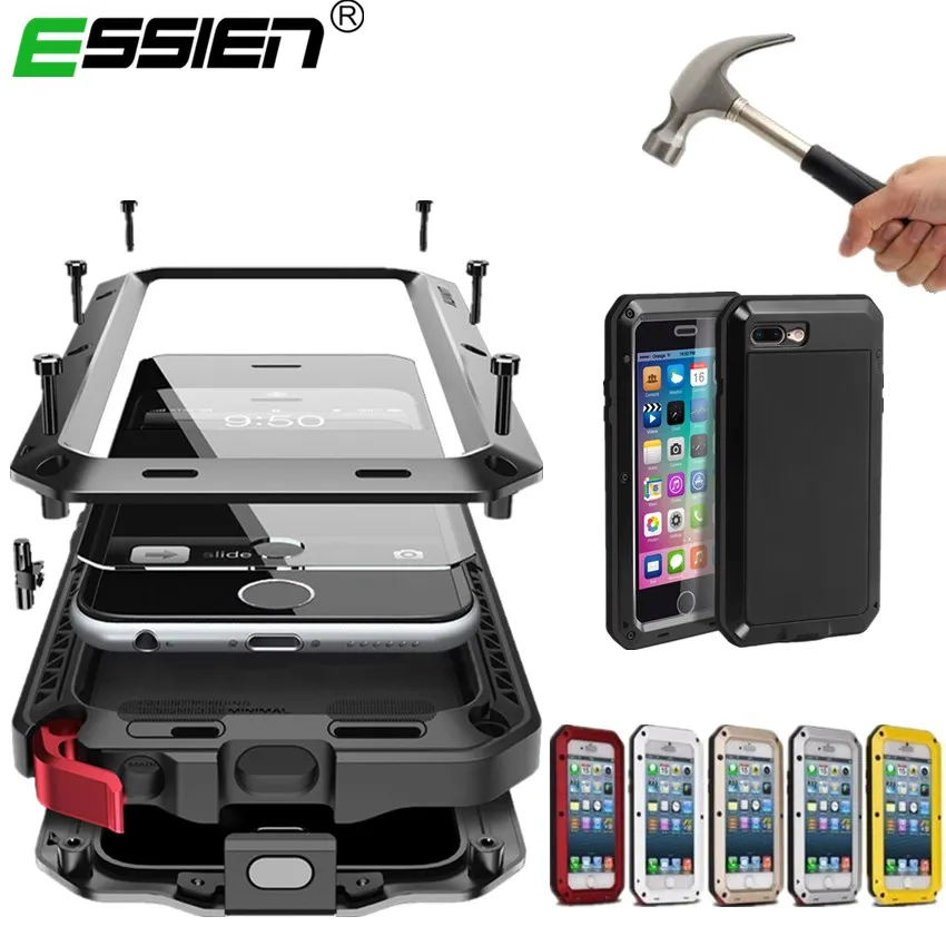 

Luxury Doom Armor Life Shock Dropproof Shockproof Metal Aluminum + Silicone Protective Case for iPhone 5 5S SE X 6 S 6S 7 8 Plus