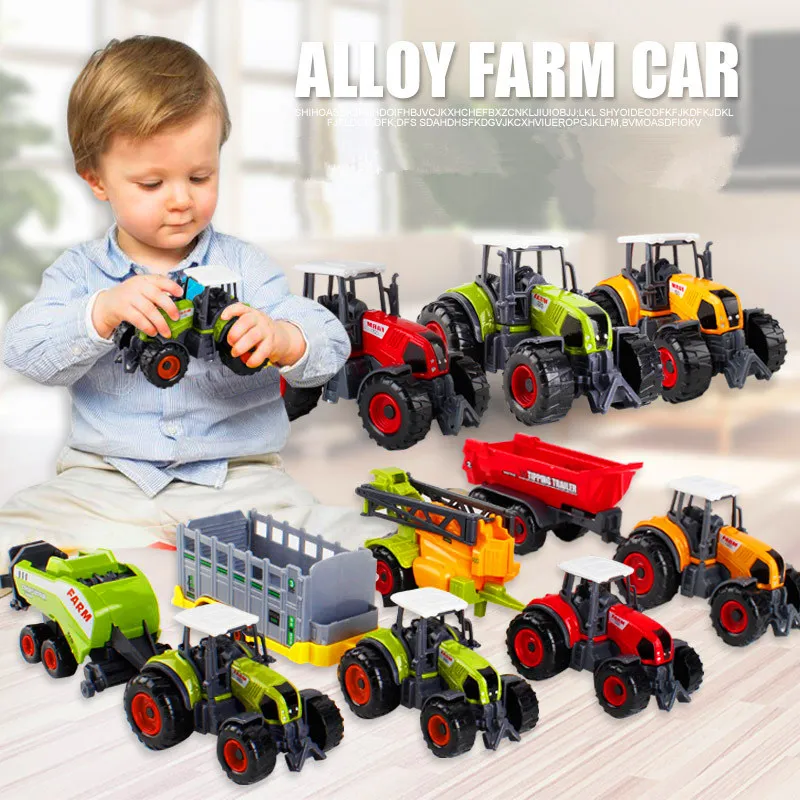 

Childen Tractor Alloy Construction Vehicle Model Farm Harvester Loading Transporter Boy Toy Vehicle Farmer