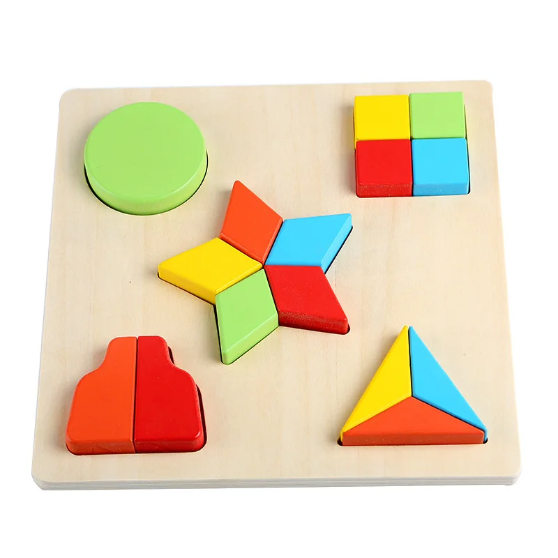

Free shipping Baby Wooden Montessori Teaching AIDS Puzzle toy, Children early education puzzle, Kids Geometric Shape puzzle toy