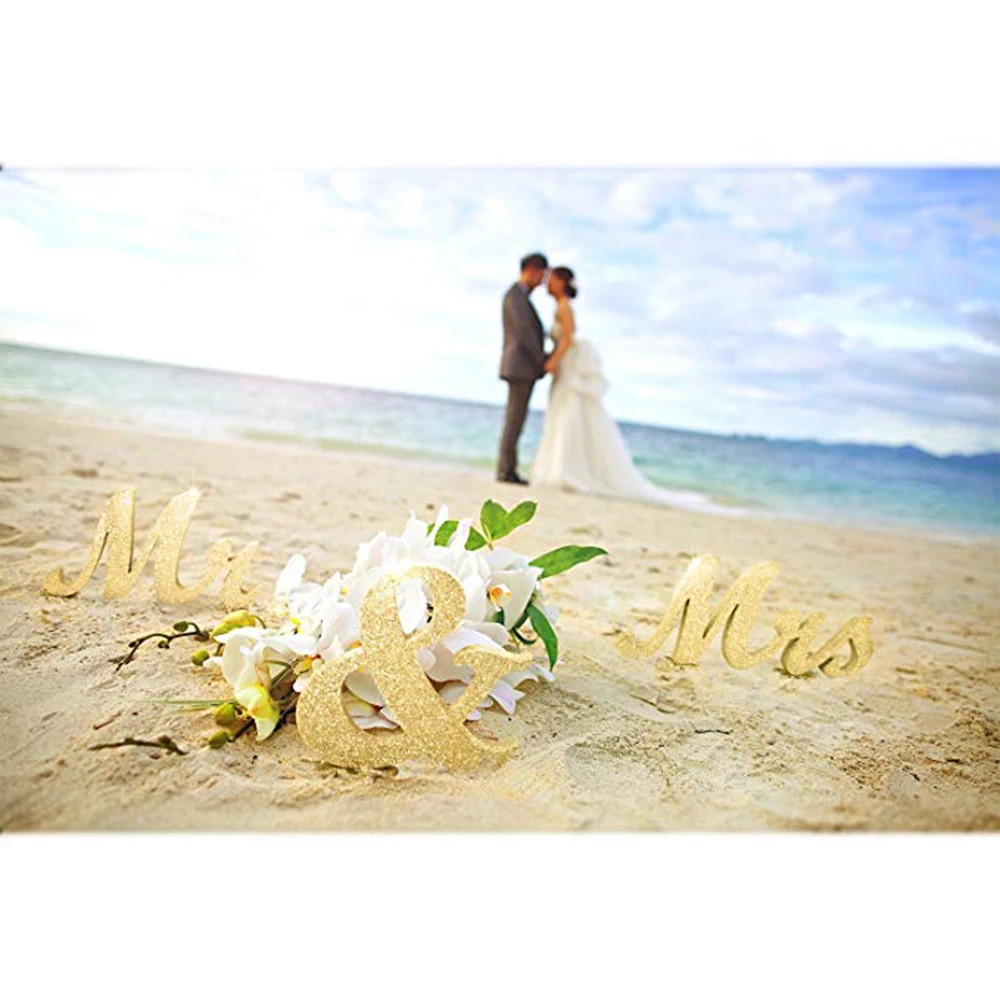 Bride and Groom Wedding Signs for Sweetheart Table Decor Wooden Signs Sign Letters Freestanding Bridal Table