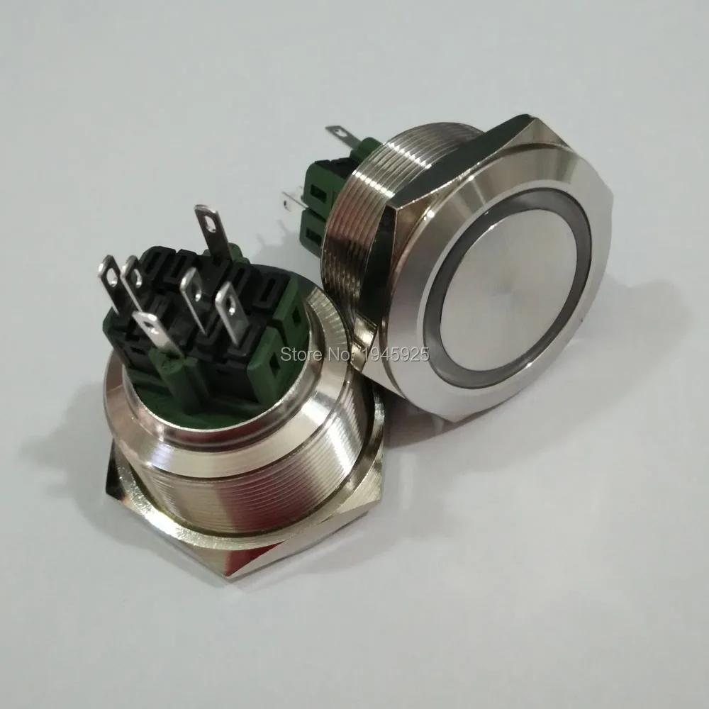 

30mm latching 1NO1NC pushbutton switches with 6V ring illumination