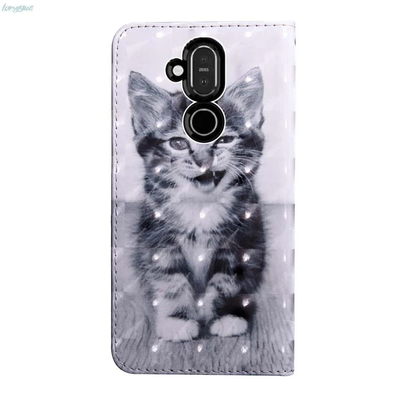 Магнитная флип чехол для Nokia X7 7 1 плюс кошелек Стенд Слот карт памяти модные 3D