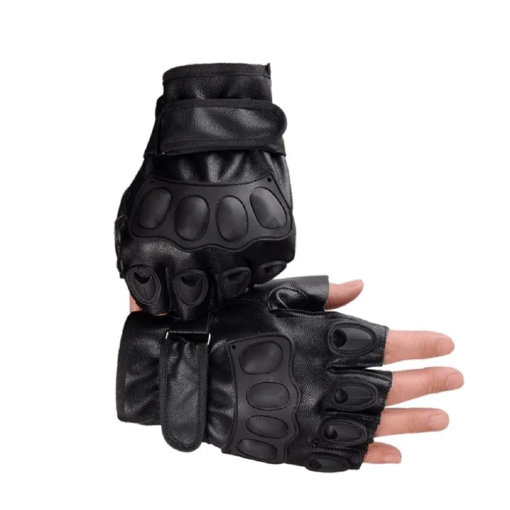 Перчатки на полпальца из искусственной кожи, антистатические перчатки для военных упражнений, тренировок, занятий спортом, езды на мотоцикле, велосипедные перчатки
