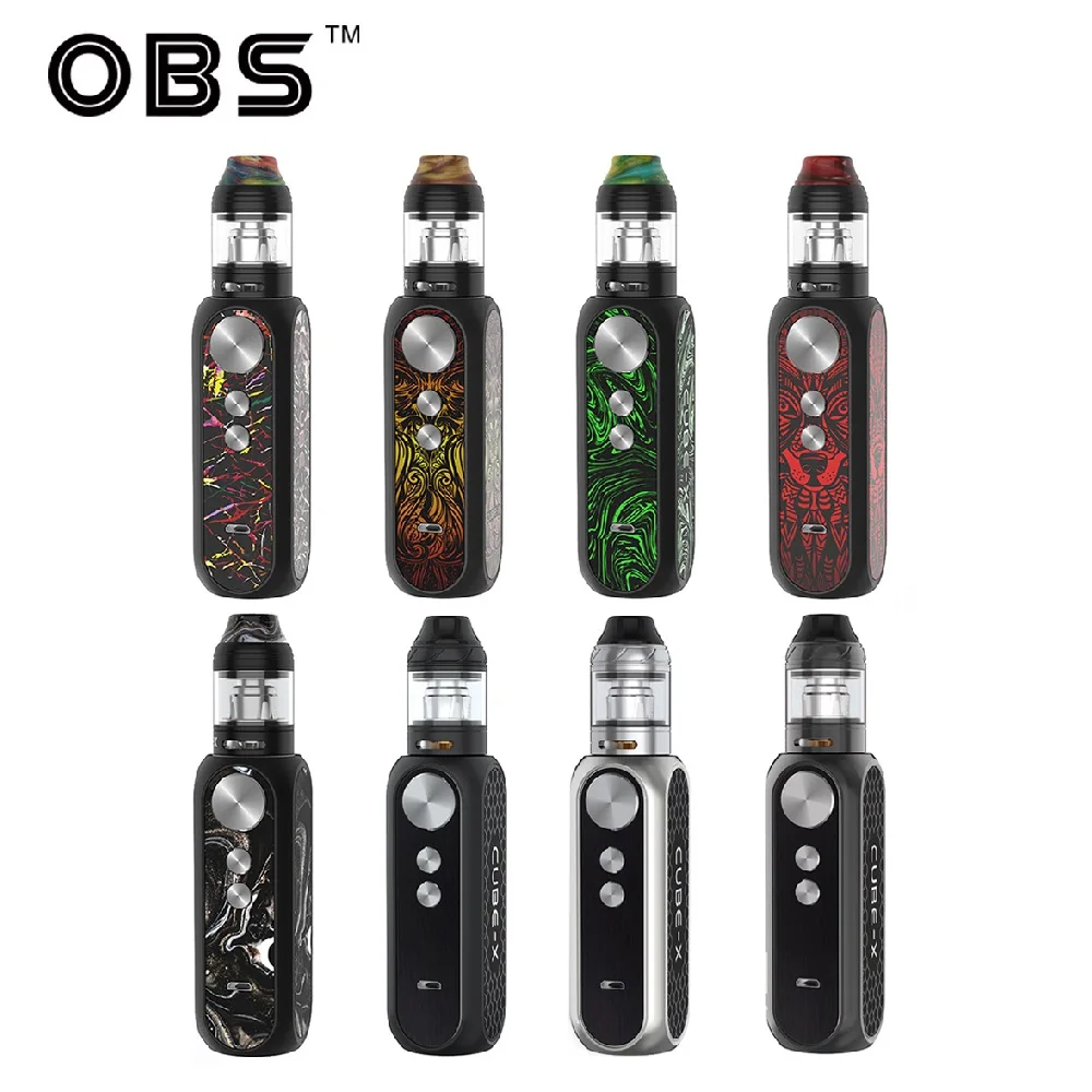 

NEW OBS Cube X 80W VW Kit with 4ml/2ml Cube X Mesh Tank Adjustable Bottom Airflow E-cig Kit Slide Top Filling Vape Kit Vs Drag 2