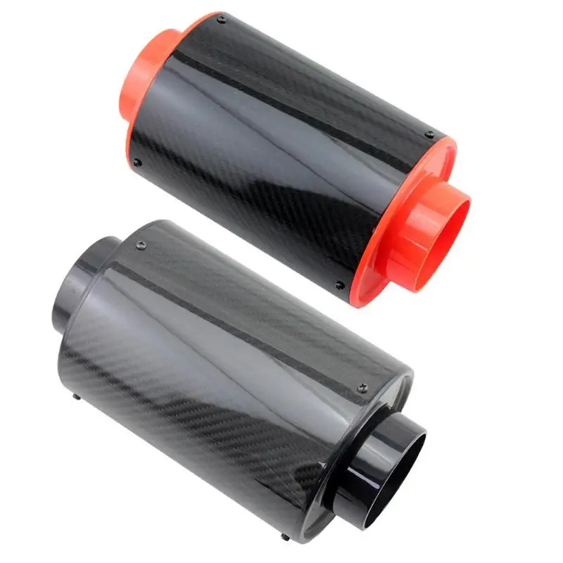 

VODOOL Air Intake Carbon Fiber Heat Shield with Internal Filter Element for Universal Car Exhaust Muffler Pipe Cover Protector
