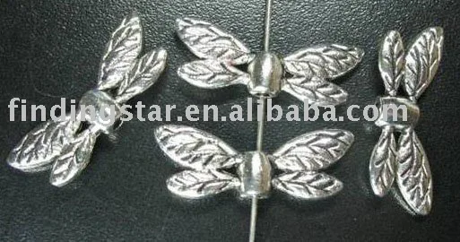 

180pcs Tibetan silver double wings spacers Beads A1339