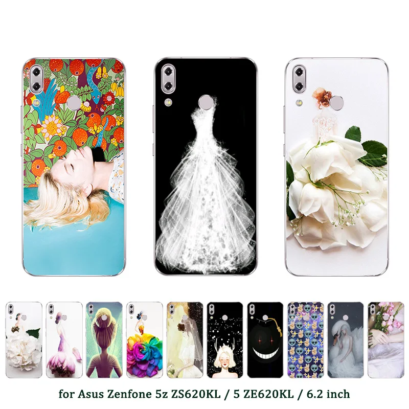 

6.2" for Asus Zenfone 5z ZS620KL / 5 ZE620KL Clear TPU Marriage Printed Back Cover for Asus ZS620KL ZE620KL Silcione Cases
