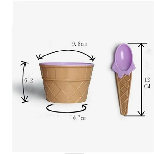 1 шт., прижимная самодельный лед, миска для крема с ложкой, набор, чашка для мороженого, счастливые Подарки для ребенка