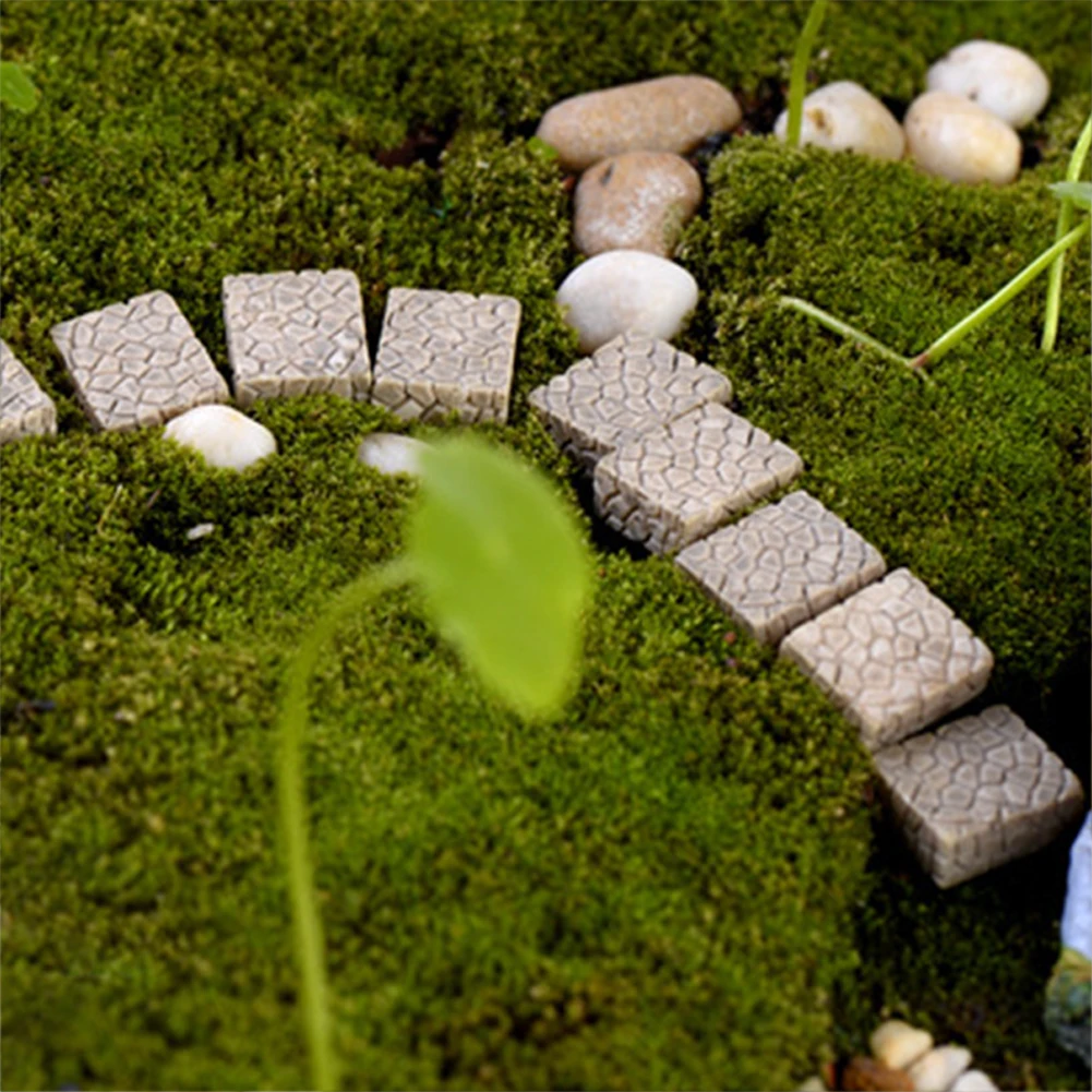

10pcs Square Stepping stone Figures Miniature stair Figurine for mini fairy garden Micro Landscape animal statue resin craft #5