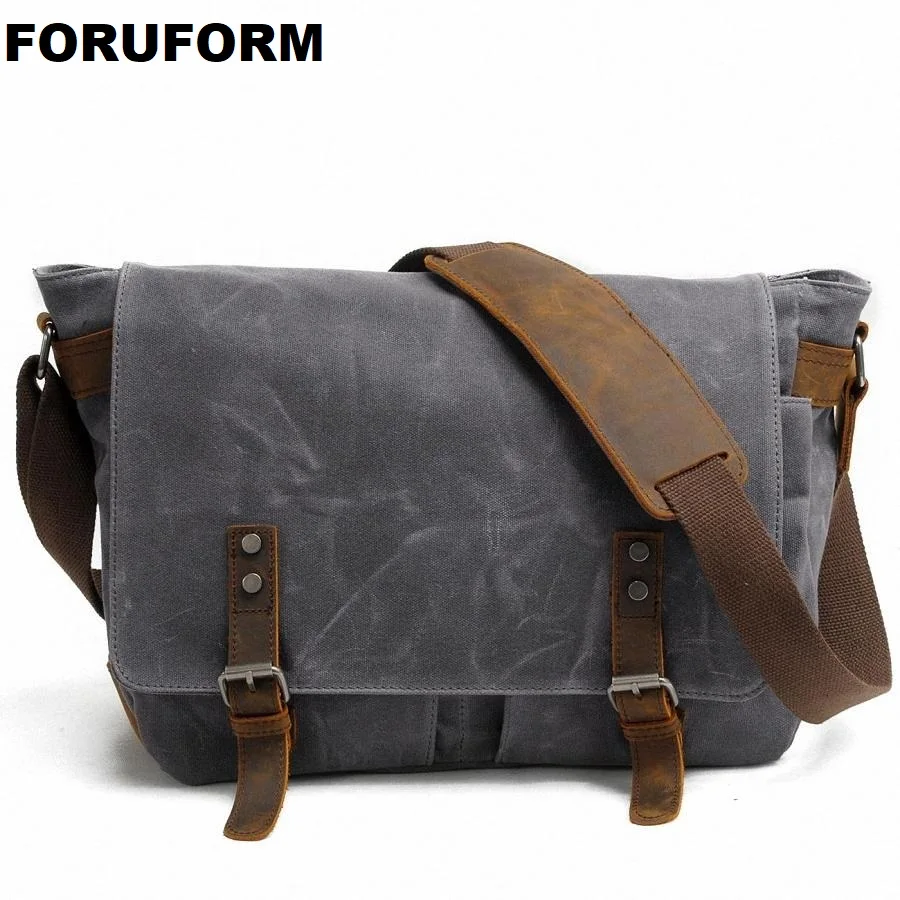 2016 New Men Messenger Bags Waterproof Canvas Men Vintage Handbags Outdoor Sport Travel Bags 15 Inch