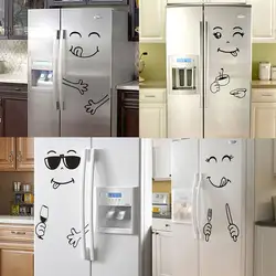 Симпатичные 4 стиля улыбка лицо стикер для холодильника счастливое вкусное лицо стикер на стену s Yummy еда мебель Декор Искусство Плакат