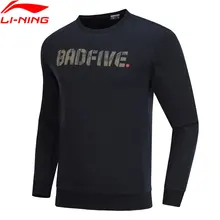 Li-Ning мужской баскетбольный свитер BAD FIVE, обычный крой, 88% хлопок, 12% полиэстер, удобные спортивные свитера AWDP085 MWW1557