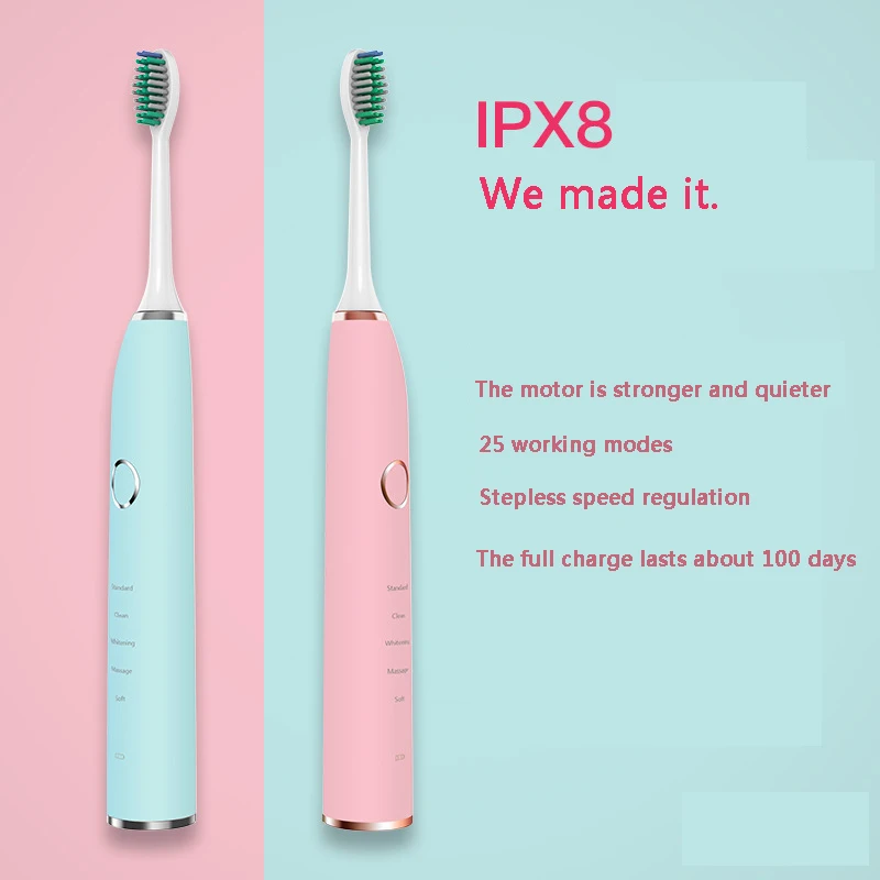 25 Frequency Conversion Acoustic Wave Electric Toothbrush Force Can Be