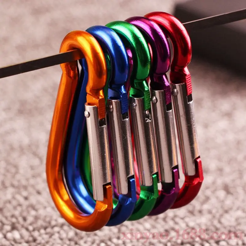 

7pcs color high quality 8# gourd-shaped aluminum alloy outdoor climbing s-shaped large item key shackle