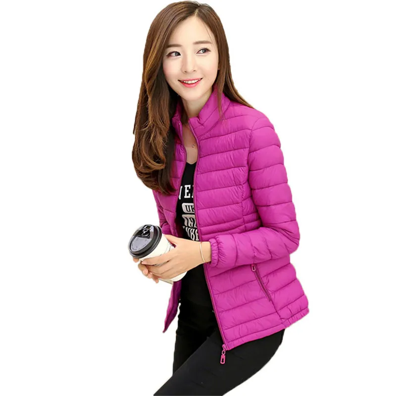 QBKDPU Plus Size 4XL 5XL Thin Winter Jacket Women 2018 Autumn Ultra Light Parka Coat Padded Jackets Black Casual Clothes L-5XL
