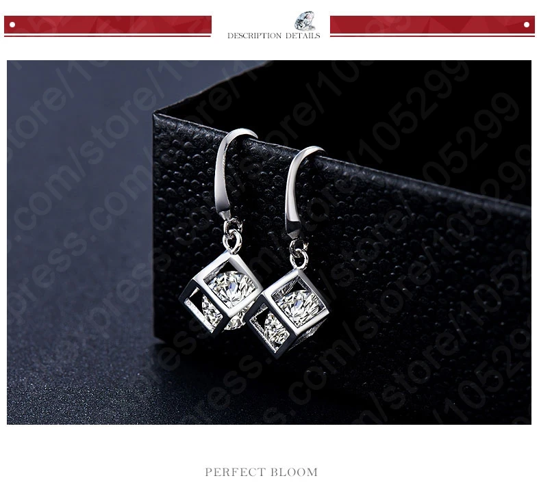 PATICO-New-Arrival-Happy-Cube-925-Sterling-Silver-Inside-White-Cubic-Zirconia-Square-Hook-Earring-Women