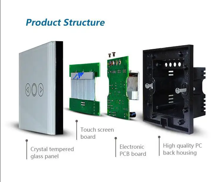 AC 110V240V Electronic Touch Dimmer Switch with Blue LED Backlight