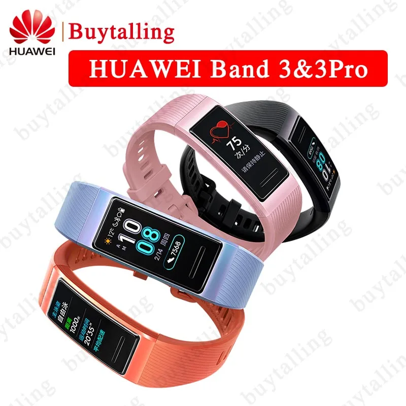 

Huawei Band 3 Pro B29 Bracelet Fitness Tracker Smart Wristband 0.95inch Touchscreen Swim Heart Rate monitor Waterproof Bluetooth
