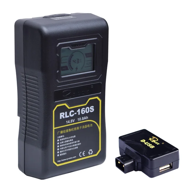 rolux rlc 160s 160wh s0ny v mount lcd display li ion battery for