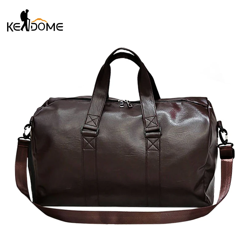 

2019 Male Outdoor Sport Gym Fitness Bag for Shoes PU Leather Camping Training Shoulder Bag Travel Luggage Handbag XA852WD