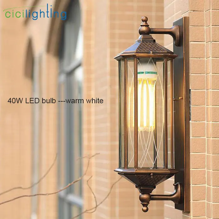 Современный 8 Вт 40 Вт светодиодный настенный светильник, открытый водонепроницаемый светодиодный настенный светильник для крыльца сада, домашний бра, декоративный светильник для помещений, алюминиевый светильник - Испускаемый цвет: 40W warm white