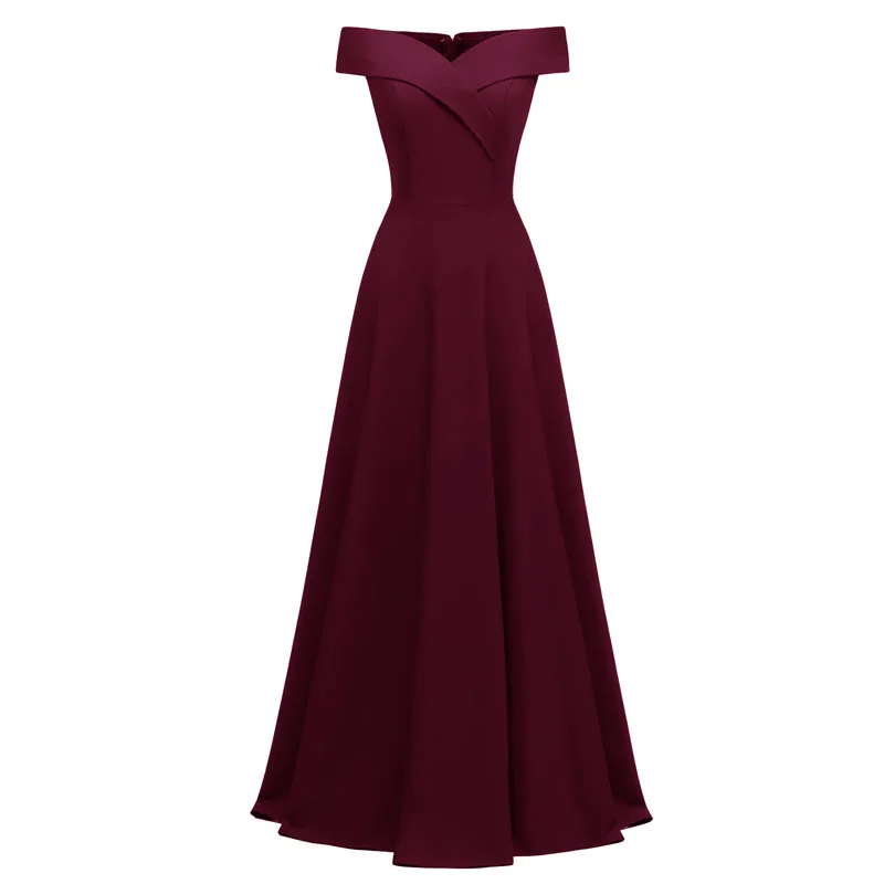 

Sexy Vintage Slash Neck Zipper Pin Up Floor Length Dress Summer Women High Waist Bodycon Elegant Evening Party Big Swing Dresses