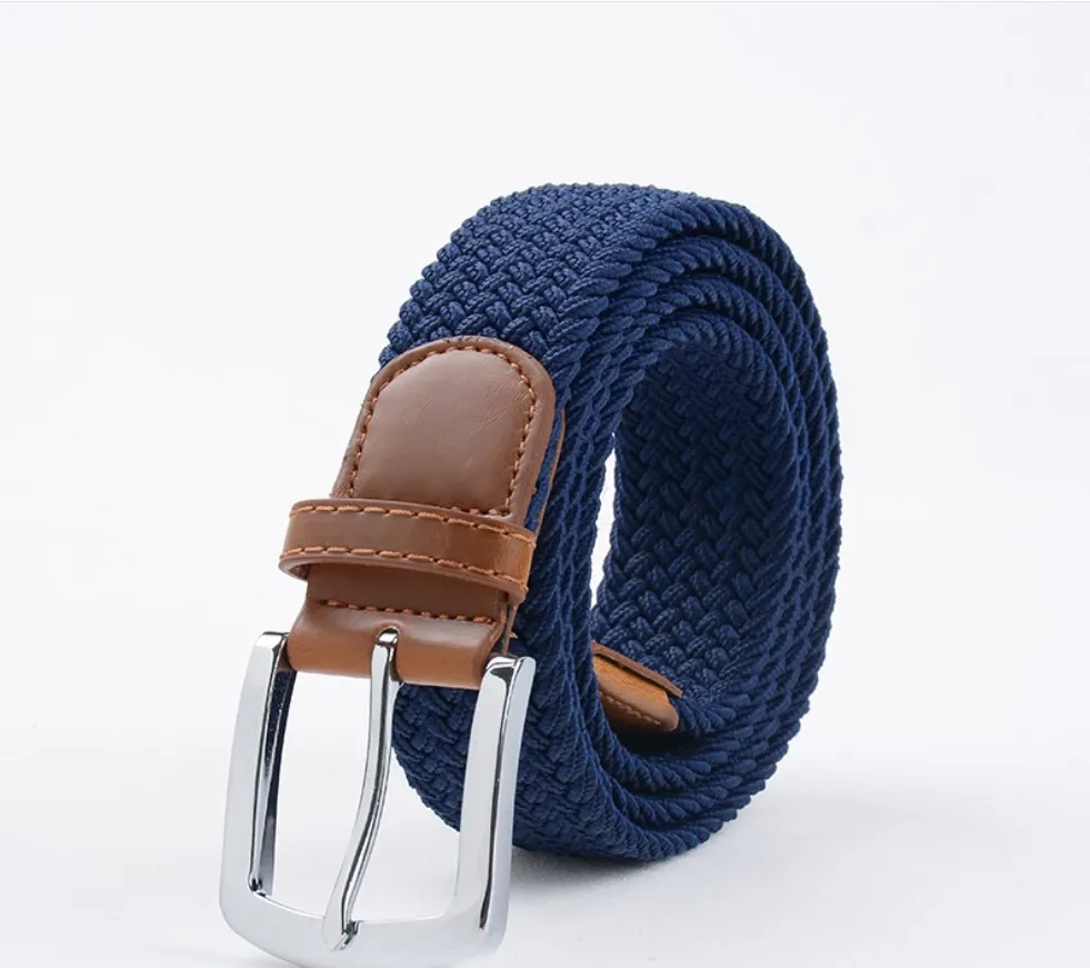 2piece paragraph belt Korean fashionable wild knit canvas belt men and ...