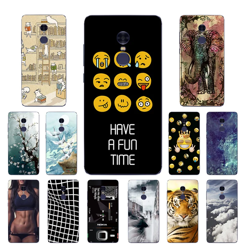 for Xiaomi Redmi Note 4 Case Soft TPU Back Cases 5.5&quot Silicone Cover Expression Printing Bag |