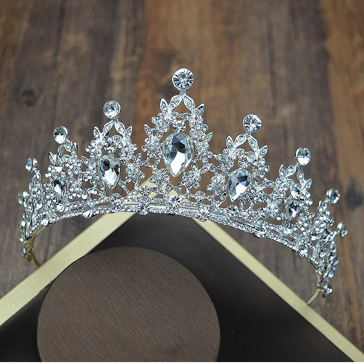 Design de moda de Cristal de Noiva 3 PCS Clipe Colar Brincos Tiaras Coroas Nupciais Do Casamento Conjunto de Jóias Acessórios Para Mulheres (5)