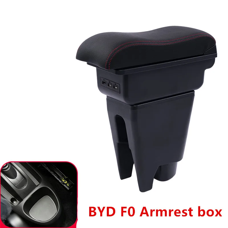 

For BYD F0 armrest box USB Charging heighten Double layer central Store content cup holder ashtray accessories 2008-2016