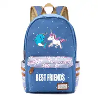 Kawaii narwhal Canvas bag unicorn backpack for teenagers Girls women School travel Shoulder Bag backpacks for adolescent girl