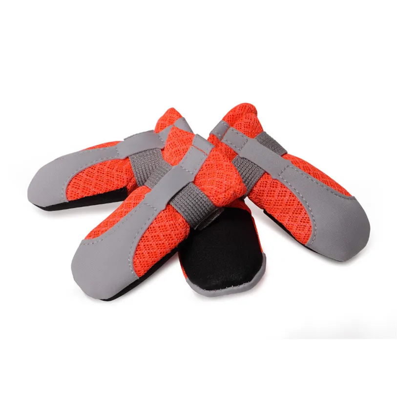 S-XL Breathable Net Summer Shoes for Dogs 4PcsSet Cute Dog Boots Anti-slip Rubber Sole Puppy Sneakers Pet Supplies #F#40DC13 (32)