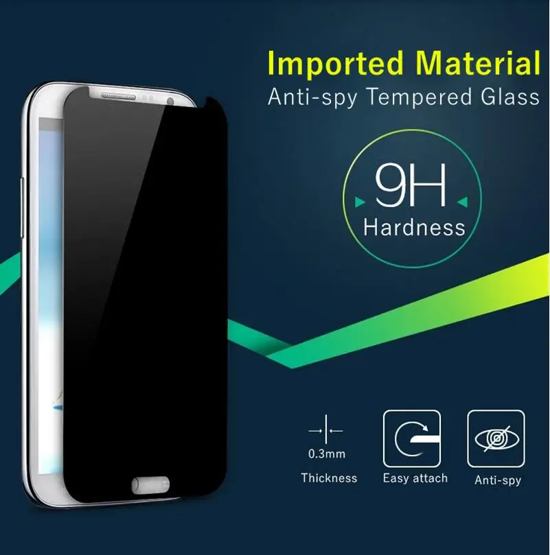 Anti Spy Screen Protector Tempered Glass Film for Samsung Note 5 anti
