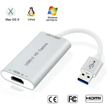 USB3.0 к HDMI аудио карты видеозахвата захватами UAC 48 кГц PCM Выход для Windows 7/8/10 шт. OS 1080 P PC Тетрадь мобильный жесткий диск