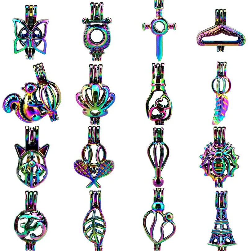

1pc Rainbow Pearl Cage Essential Oil Diffuser Locket for Oyster Pearl