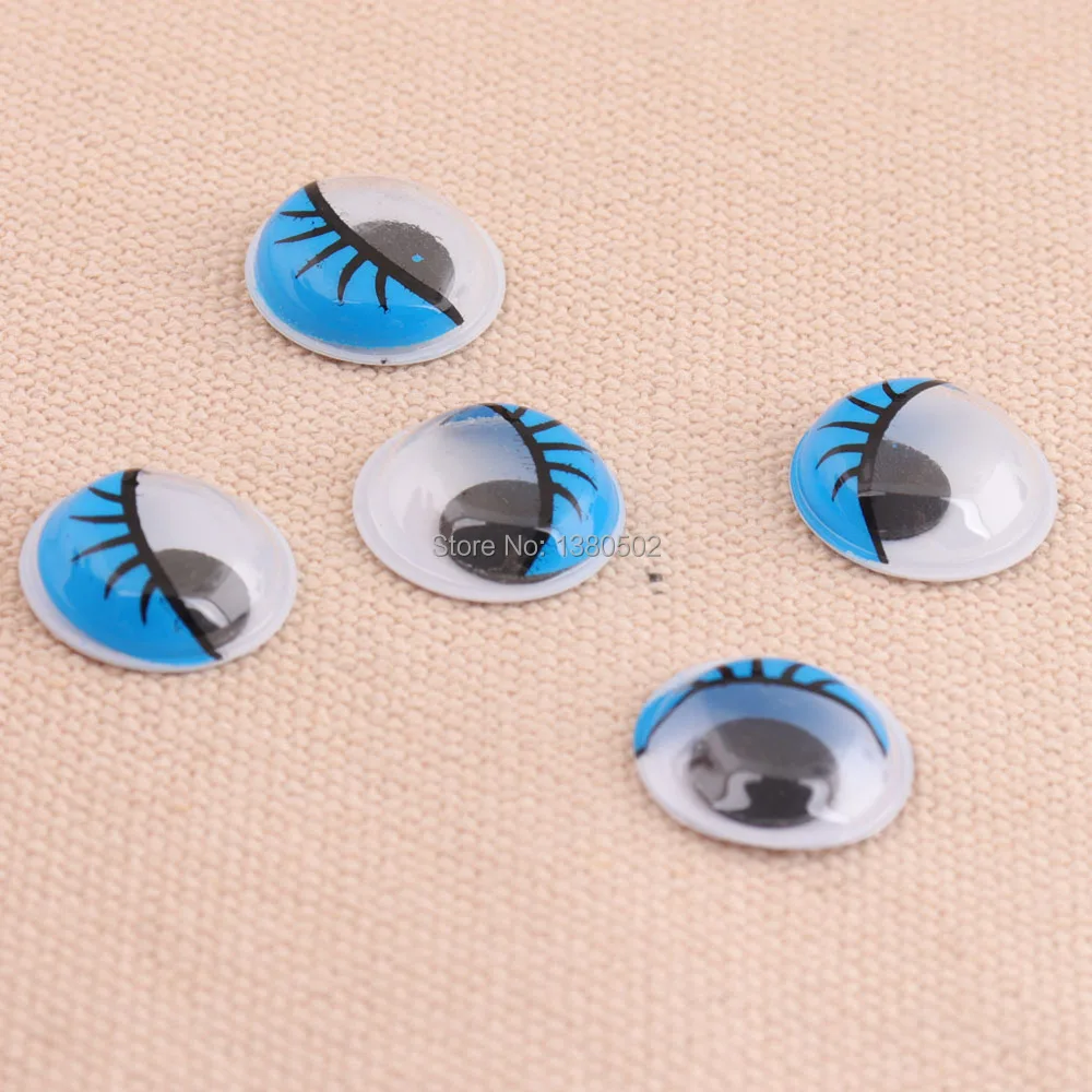 50pcs/lot 10mm Plastic Toys Eye Multicolor With Eyelash Activities