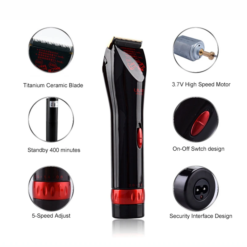 Машинка для стрижки волос с литий ионным аккумулятором 2200 мА|salon hair clippers|hair trimmer