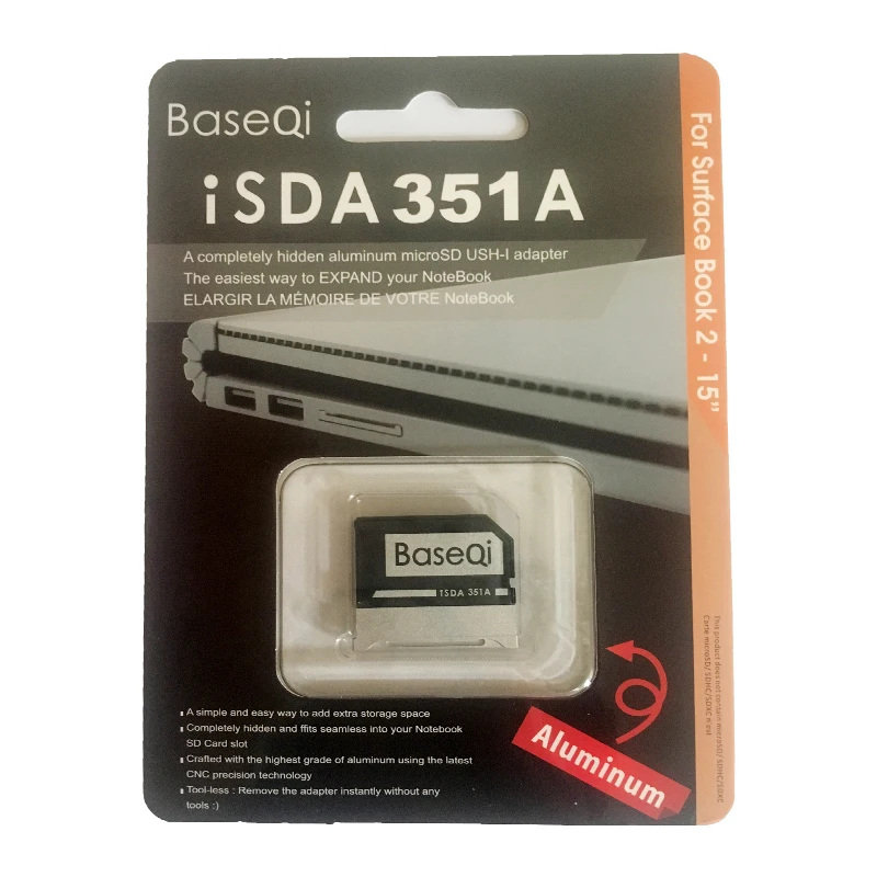 Baseqi Adaptador de Cartão de Alumínio para Microsoft Surface Book 15 Reader Sbook ii Iii Leitor de Cartão de 15 Polegadas Adaptadores de cartão de memória - Imagem 6