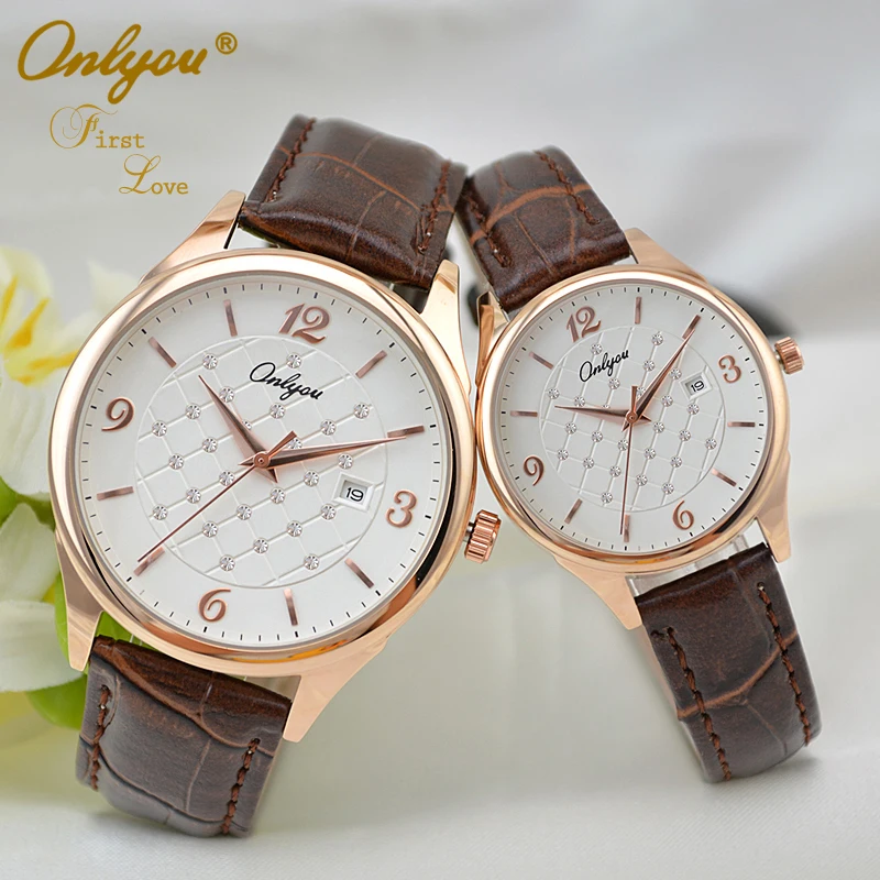 

Onlyou Brand Watches Women Men Lovers Quartz Watch Ladies Dress Watch Female Male Wristwatches Rhinestones Clock Relogio 8878