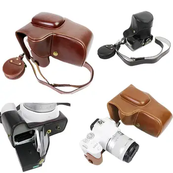 

Full body Fit PU leather digital camera case bag cover with strap for Canon EOS 200D 250D Rebel SL2 SL3 KISS X9 with 18-55mm