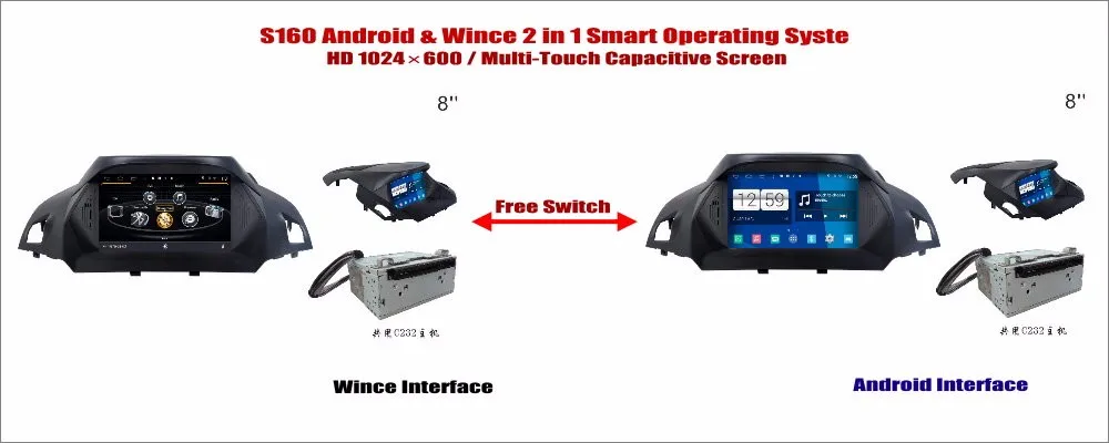 Flash Deal Liandlee For Ford Kuga 2013~2014 Car Radio BT CD DVD Player GPS Nav Navi Navigation Advanced Wince & Android 2 in 1 S160 System 9