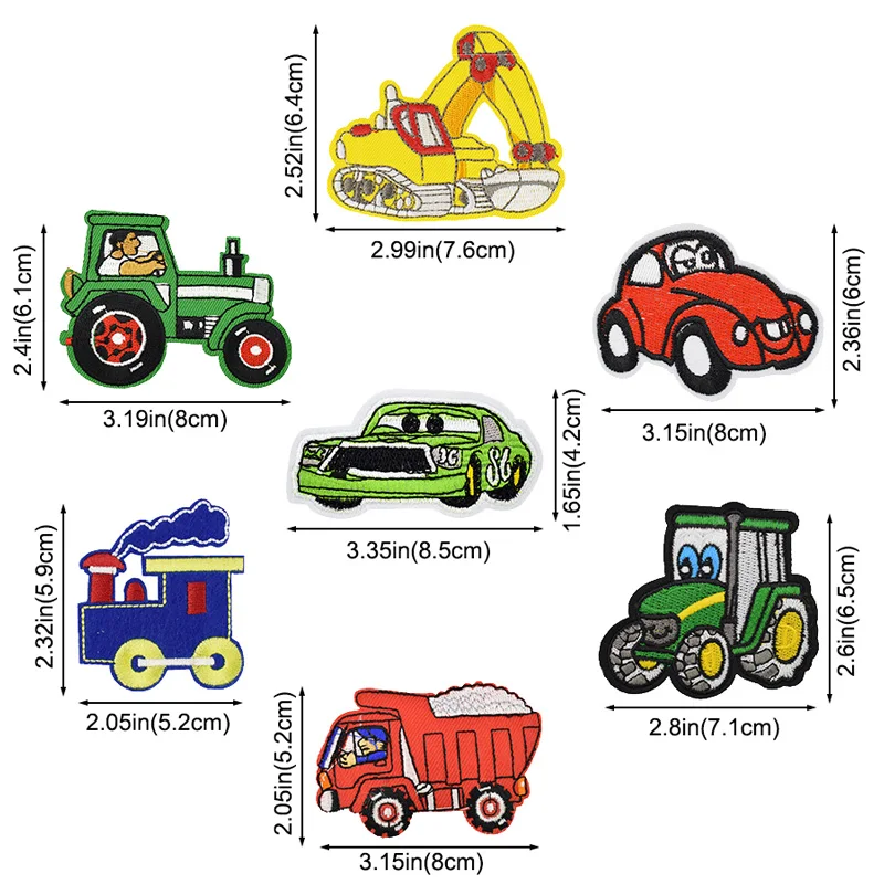 7-PCS-Car-Patches-for-Clothing-Kids-Embroidered-Applique-Patch-Iron-on-Shirt-Pants-Jacket-Coat-(1)