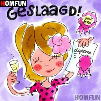 

HOMFUN Full Square/Round Drill 5D DIY Diamond Painting "Cartoon character girl" 3D Embroidery Cross Stitch 5D Decor Gift A16819