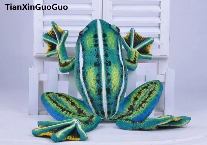

large 42cm simulation frog plush toy,blue frog soft doll creative throw pillow birthday gift h2103