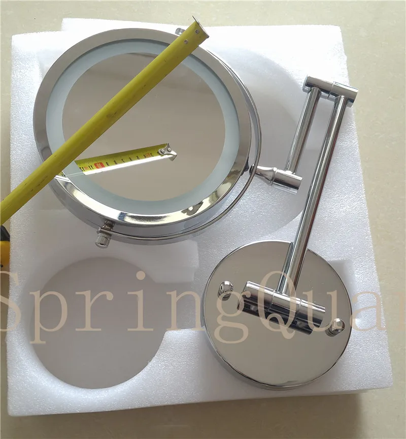  SpringQuan 7 inch metal fashion makeup mirror Battery LED Bathroom Wall Mirror 10X magnify All-roun - 32806878165
