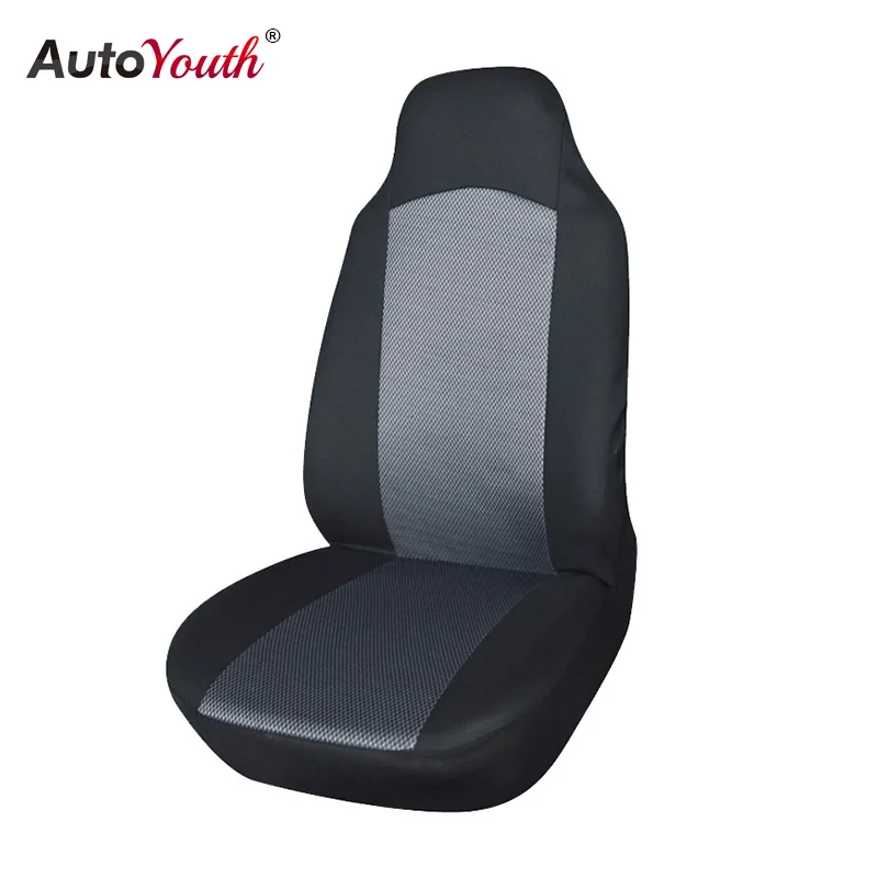 

AUTOYOUTH Front Car Seat Cover Mesh Fabric Universal Fit for Bucket Seat Breathable Car Seat Protector Black Car Accessory 1PC