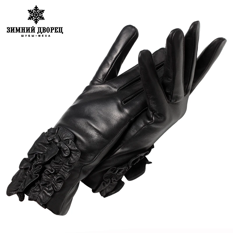 Gants en cuir véritable pour femmes, de luxe, à la mode, populaire, style  dame, design Floral, hiver