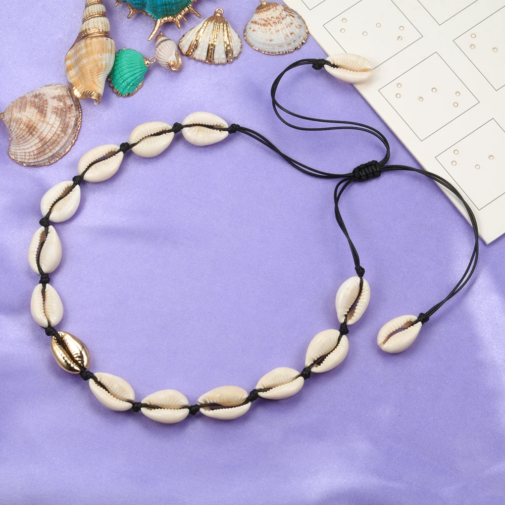 Модные украшения Boho женское ожерелье из ракушечника колье розовое золото