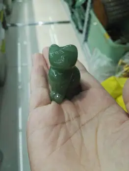 

NEW 55mm Natural Chinese Dongling Jade Carved Cat Statue