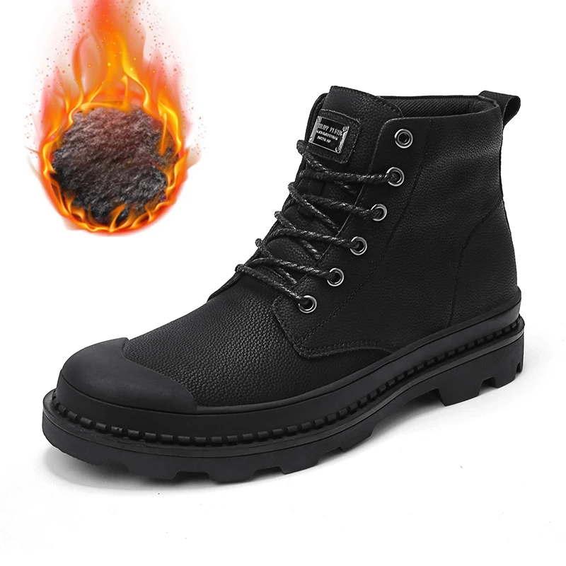 

Winter Military Boots Men's Waterproof Ankle Boots With Warm Fur Men's Army Desert Combat Boots Men Snow Boots Shoes Big Size